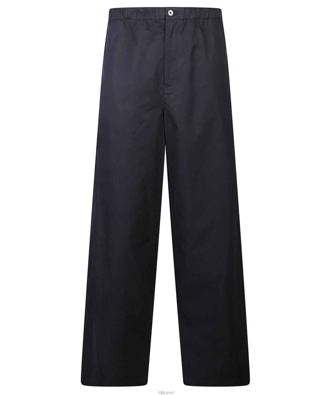 JIL SANDER Темно-синие хлопковые повседневные брюки, фото 1