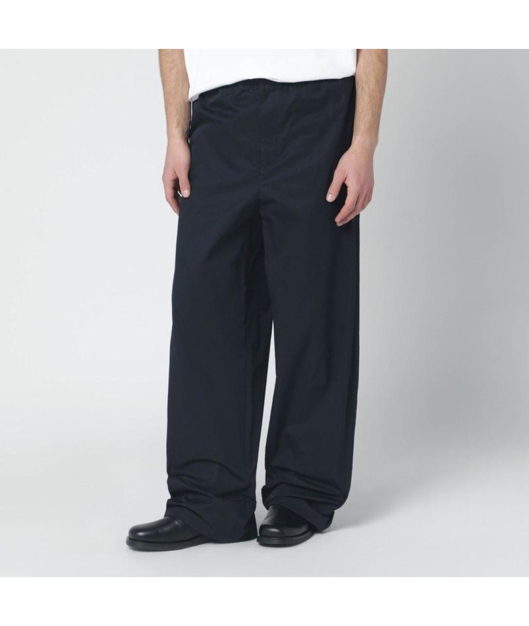 JIL SANDER Темно-синие хлопковые повседневные брюки, фото 2