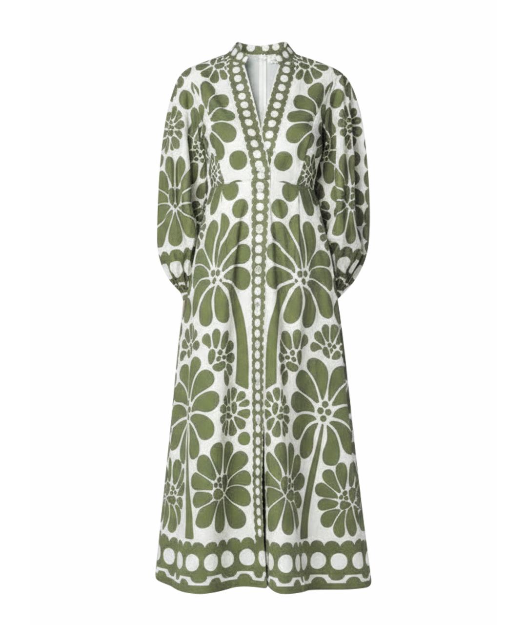 FARM RIO Зеленые хлопковое платье, фото 1