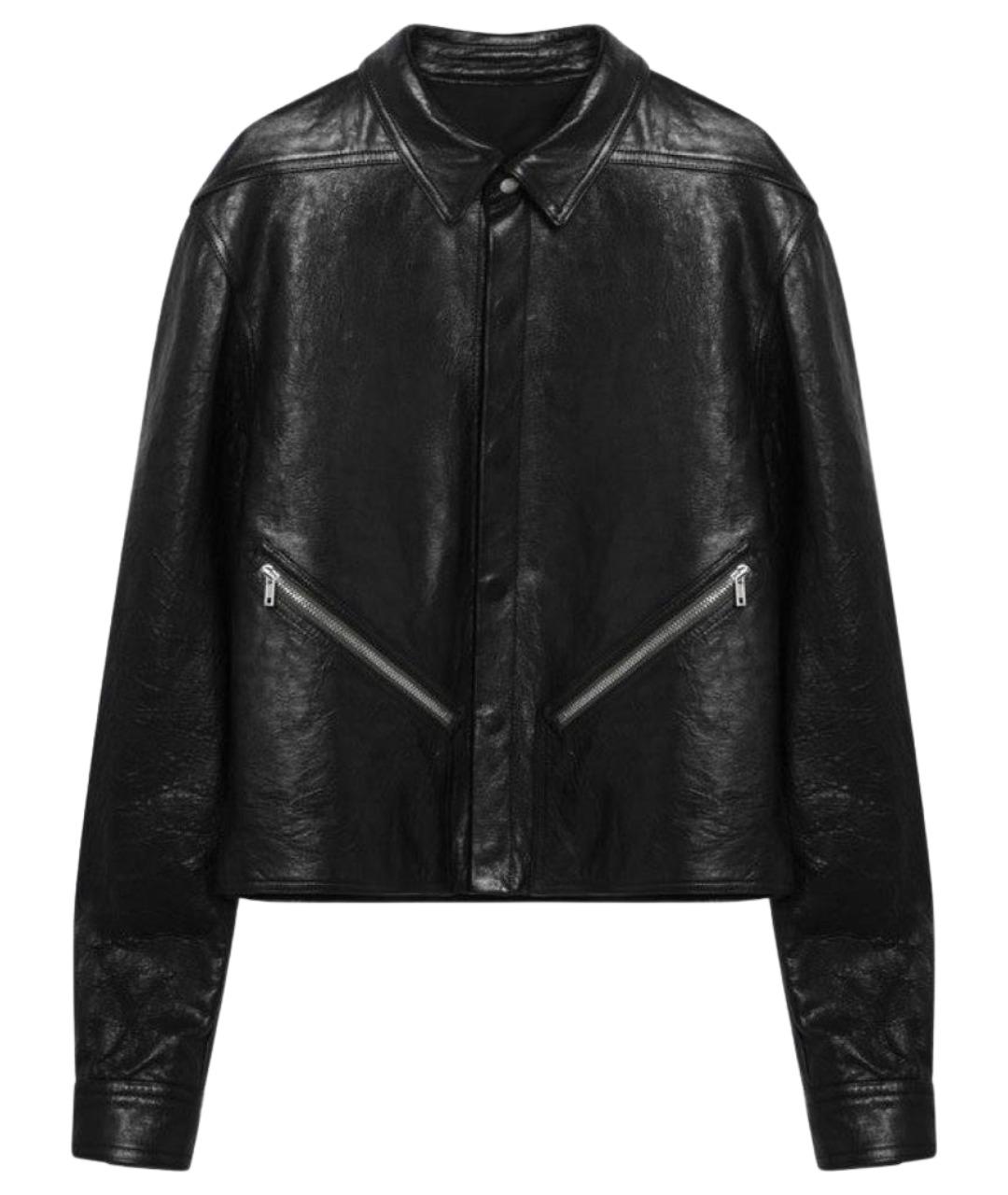 RICK OWENS Черная кожаная куртка, фото 1