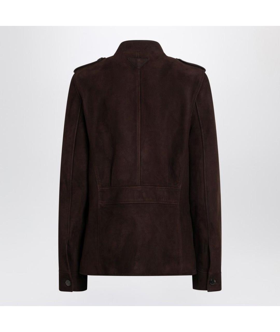 PRADA Коричневая замшевая куртка, фото 2