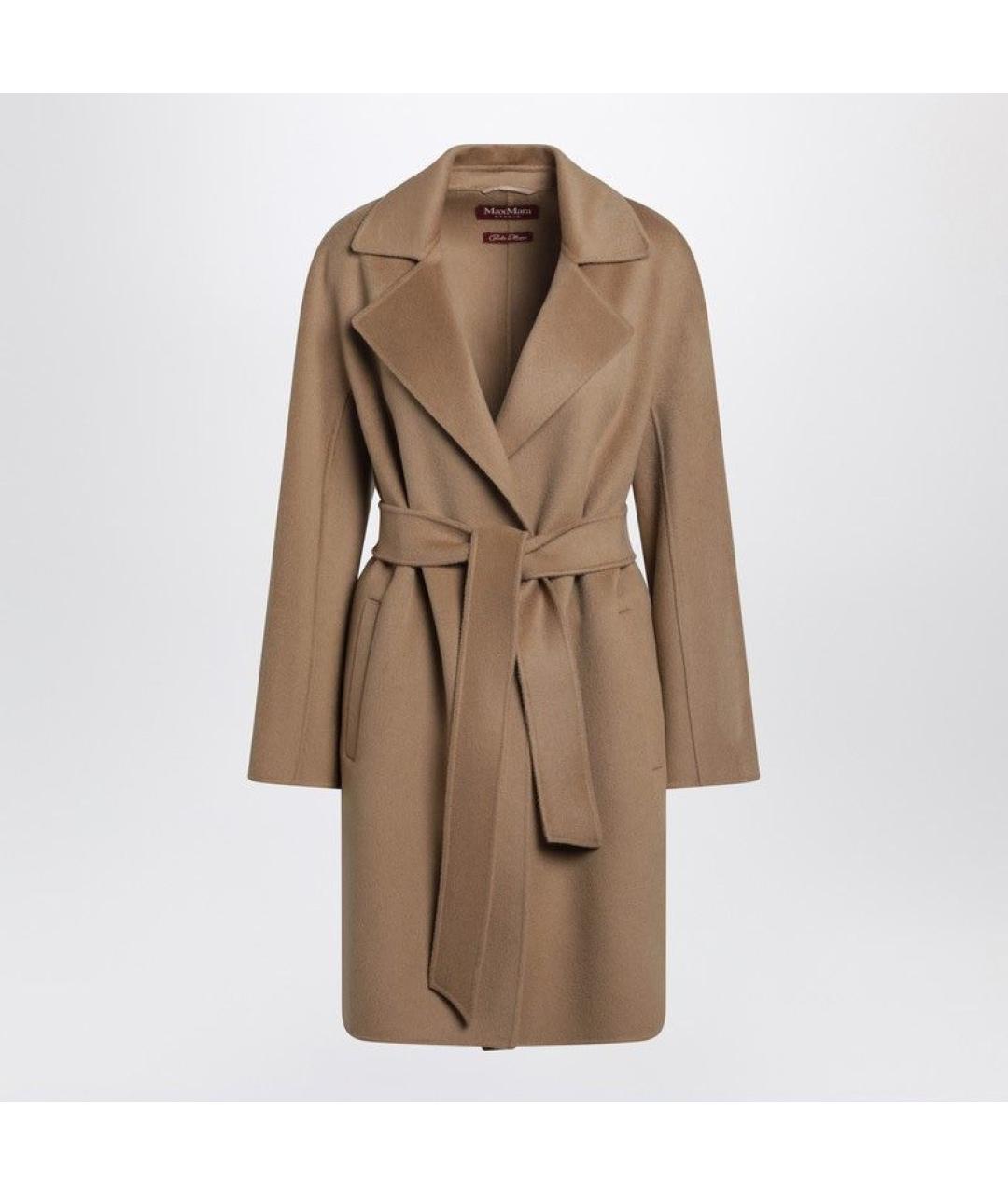 MAX MARA STUDIO Коричневое кашемировое пальто, фото 3