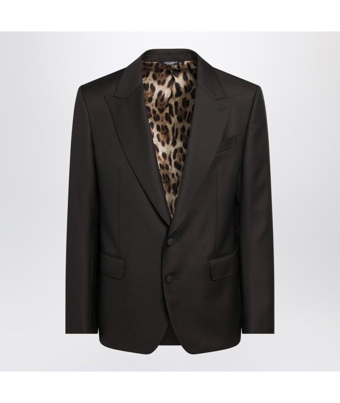 DOLCE&GABBANA Коричневый шерстяной пиджак, фото 3