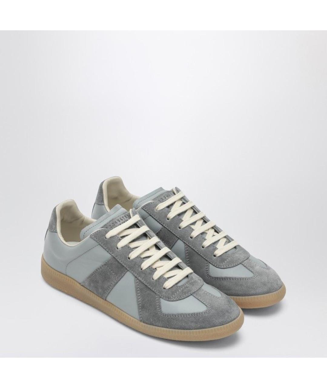 MAISON MARGIELA Серые кожаные кроссовки, фото 2