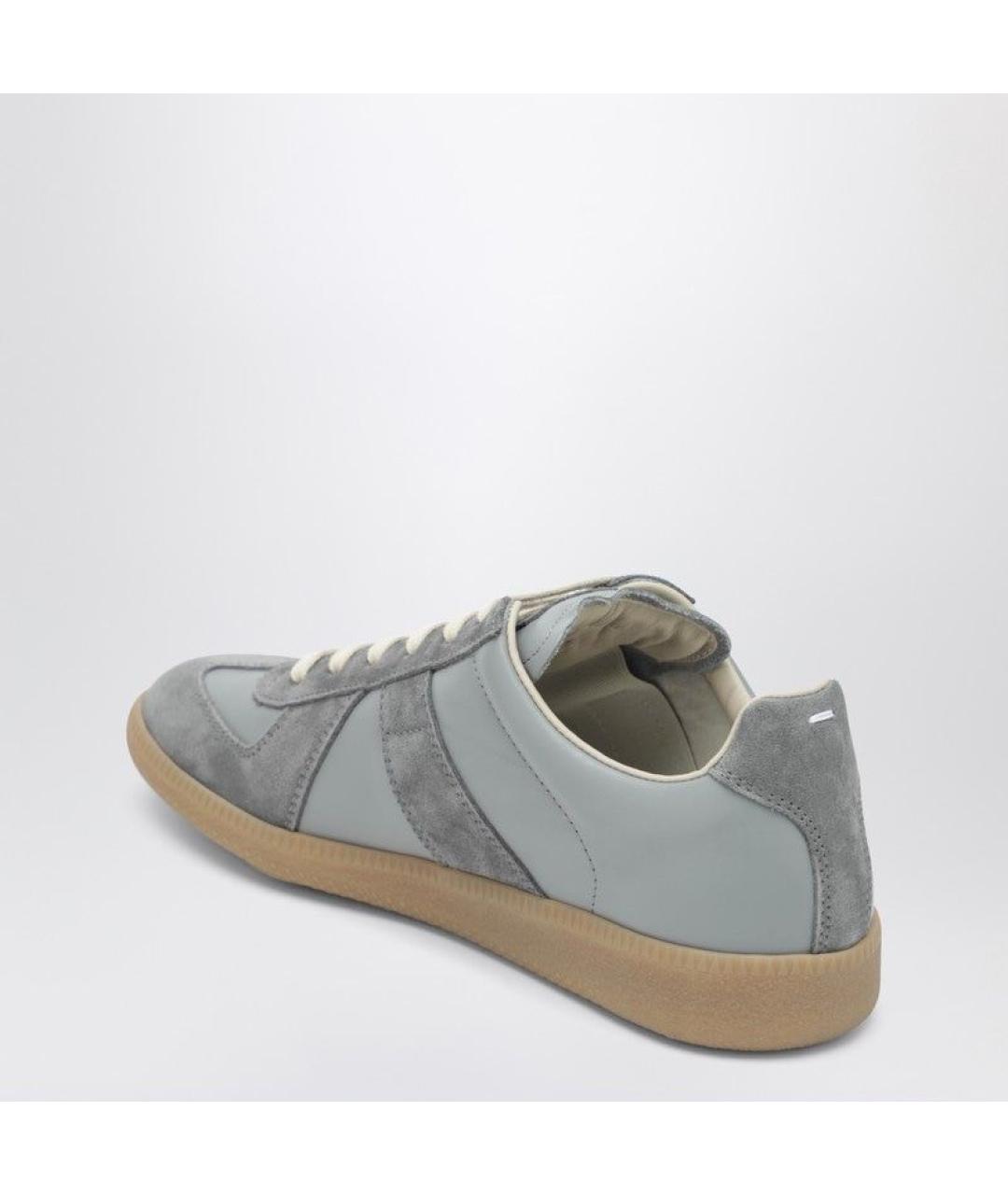 MAISON MARGIELA Серые кожаные кроссовки, фото 3