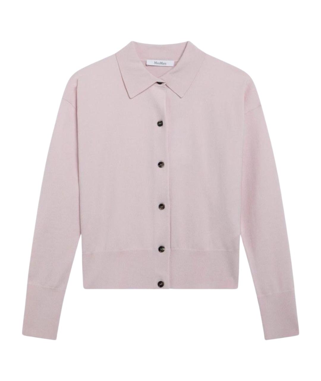 MAX MARA Розовый шерстяной кардиган, фото 1