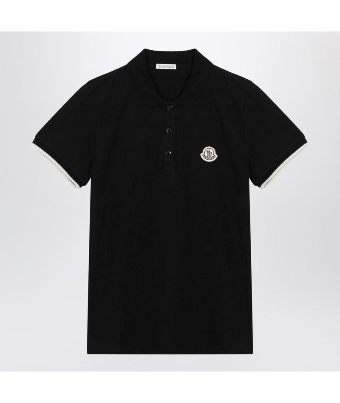 MONCLER Черная хлопковая футболка, фото 3