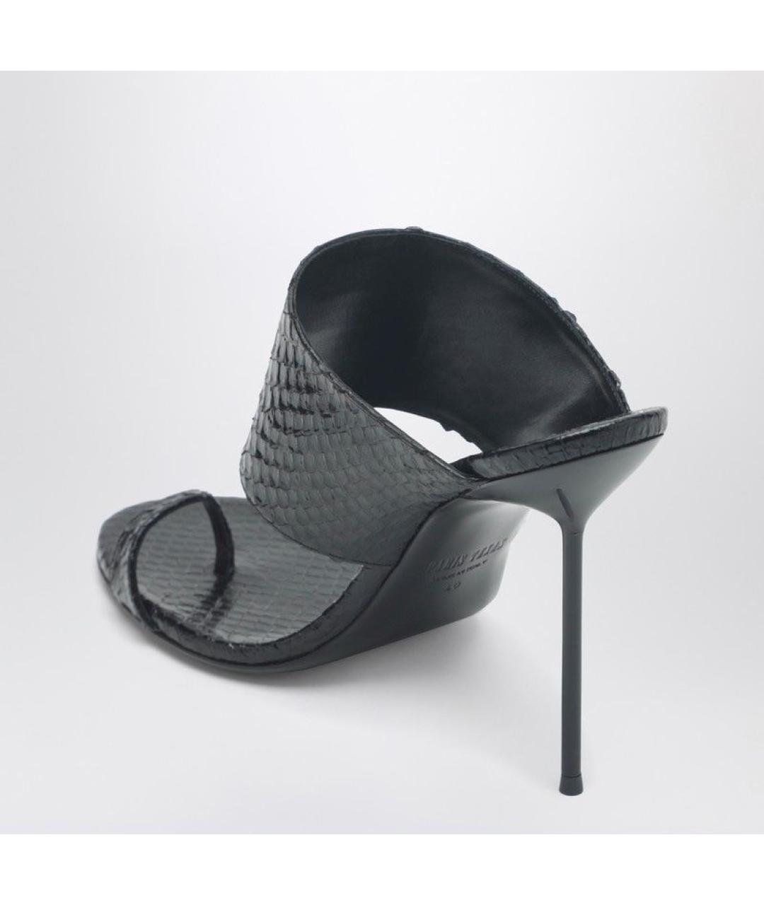 PARIS TEXAS Черные кожаные босоножки, фото 2