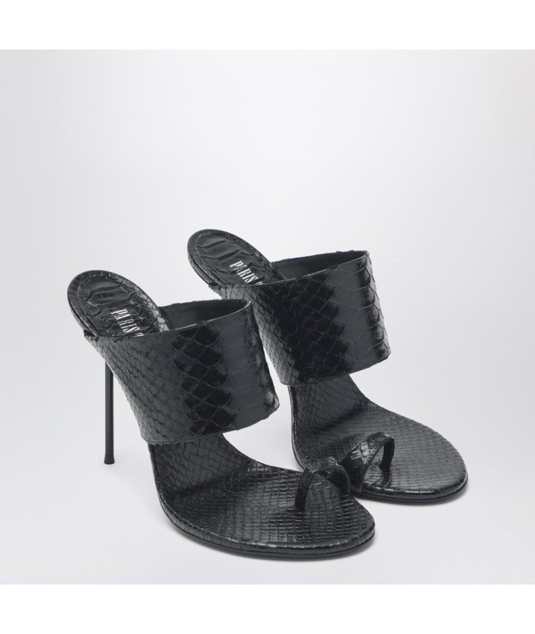 PARIS TEXAS Черные кожаные босоножки, фото 3