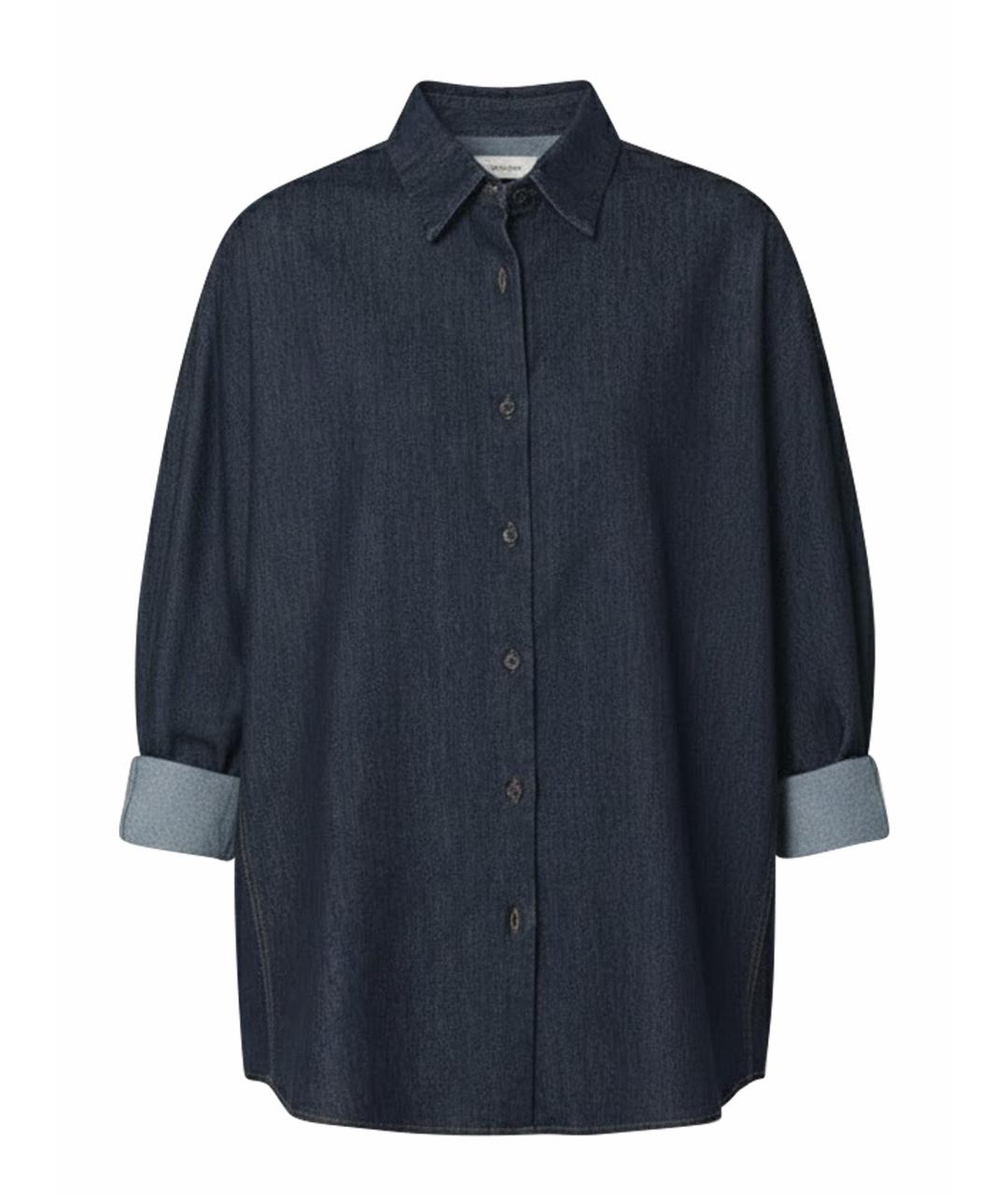 DRIES VAN NOTEN Синяя хлопковая рубашка, фото 1