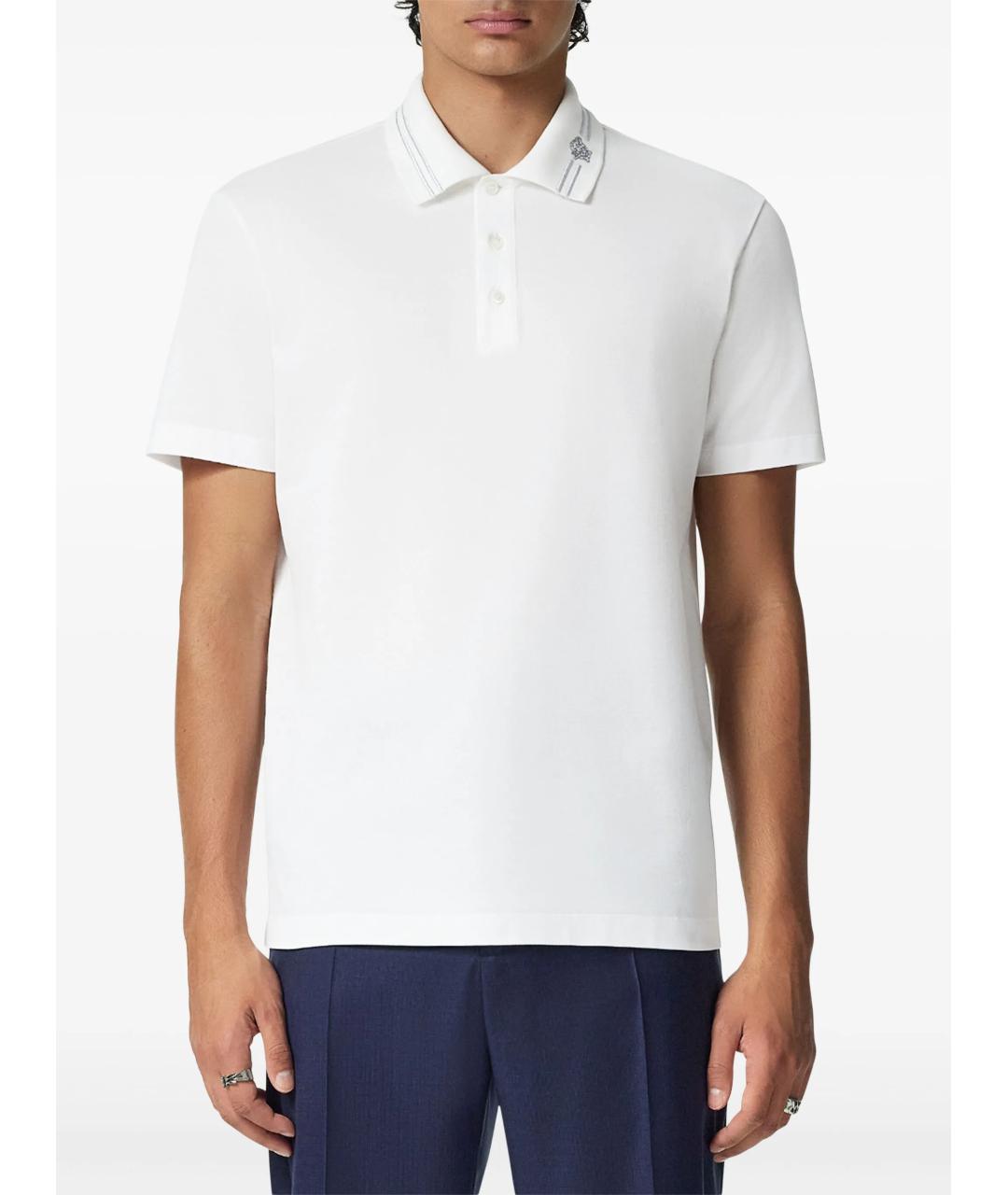 VERSACE Белая хлопковая футболка, фото 3