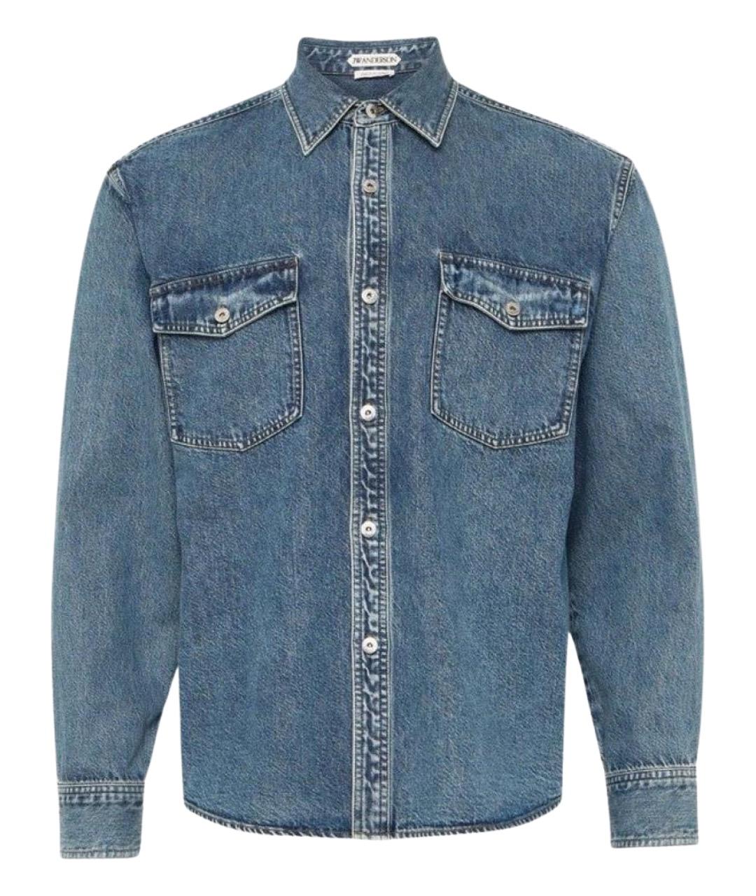 J.W.ANDERSON Синяя хлопковая кэжуал рубашка, фото 1