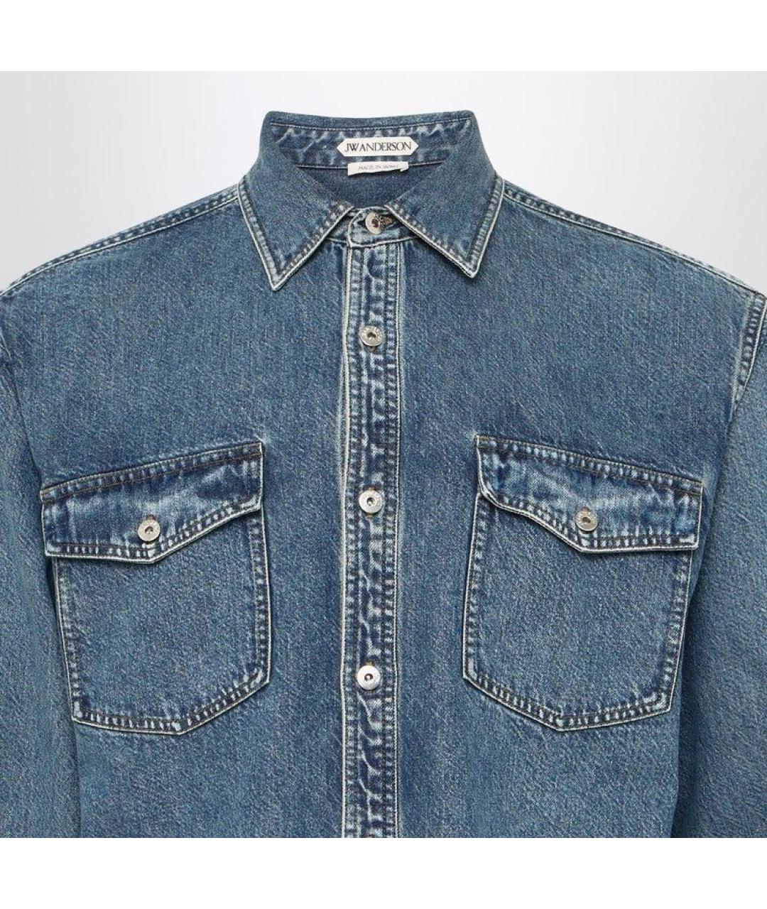 J.W.ANDERSON Синяя хлопковая кэжуал рубашка, фото 2