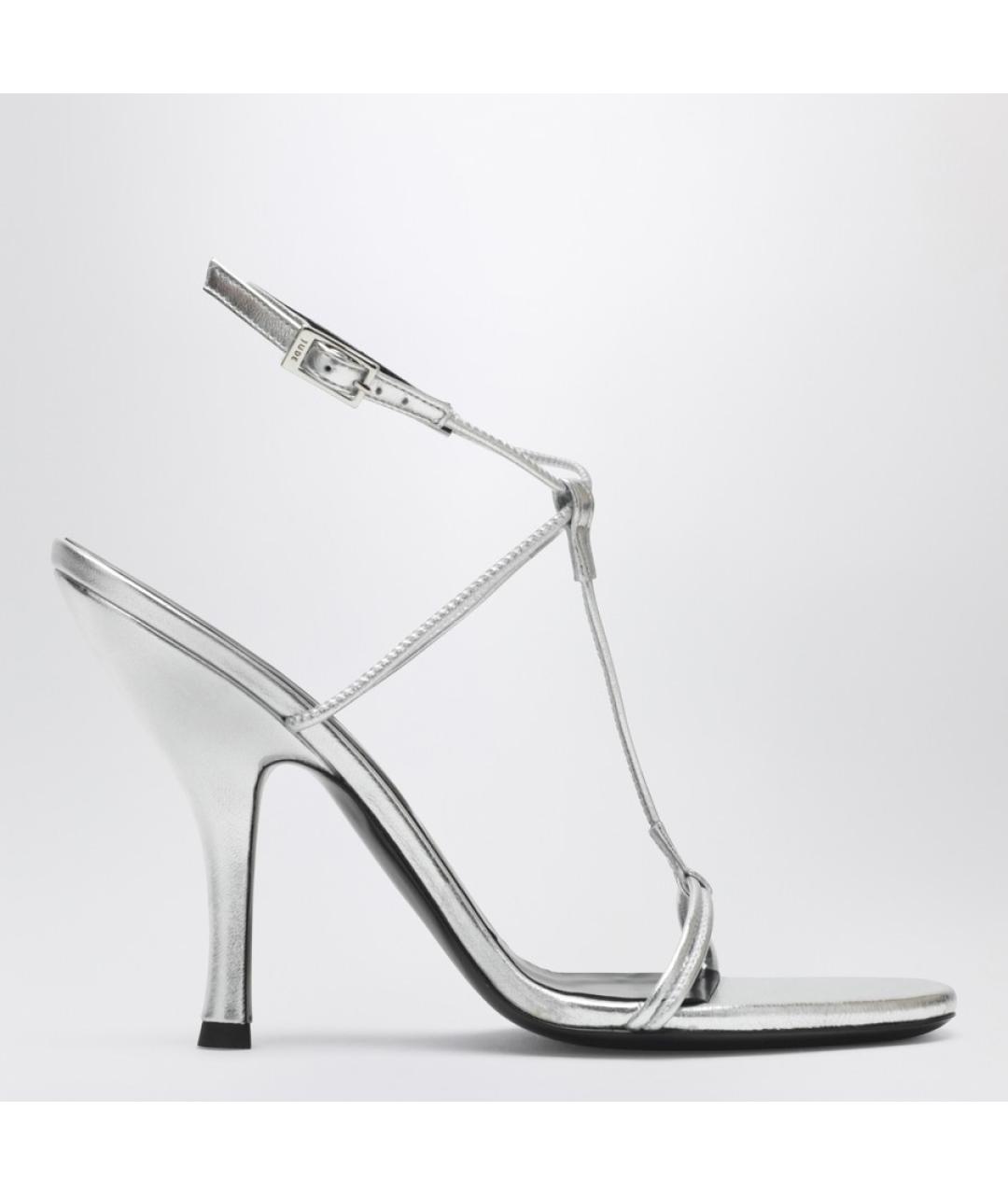 JUDE Серебряные кожаные босоножки, фото 4