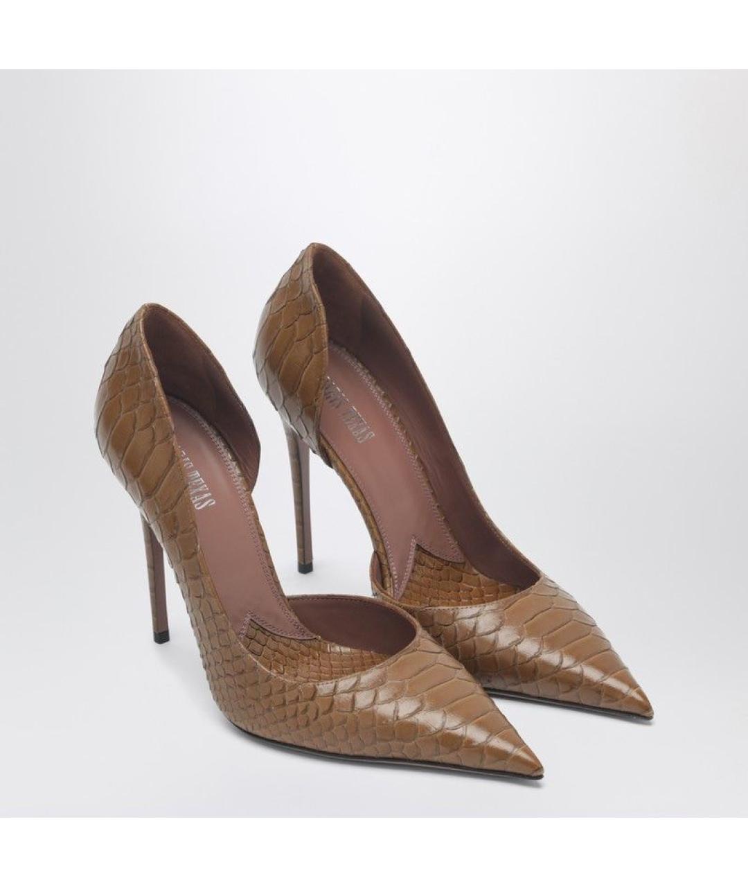 PARIS TEXAS Коричневые кожаные туфли, фото 3