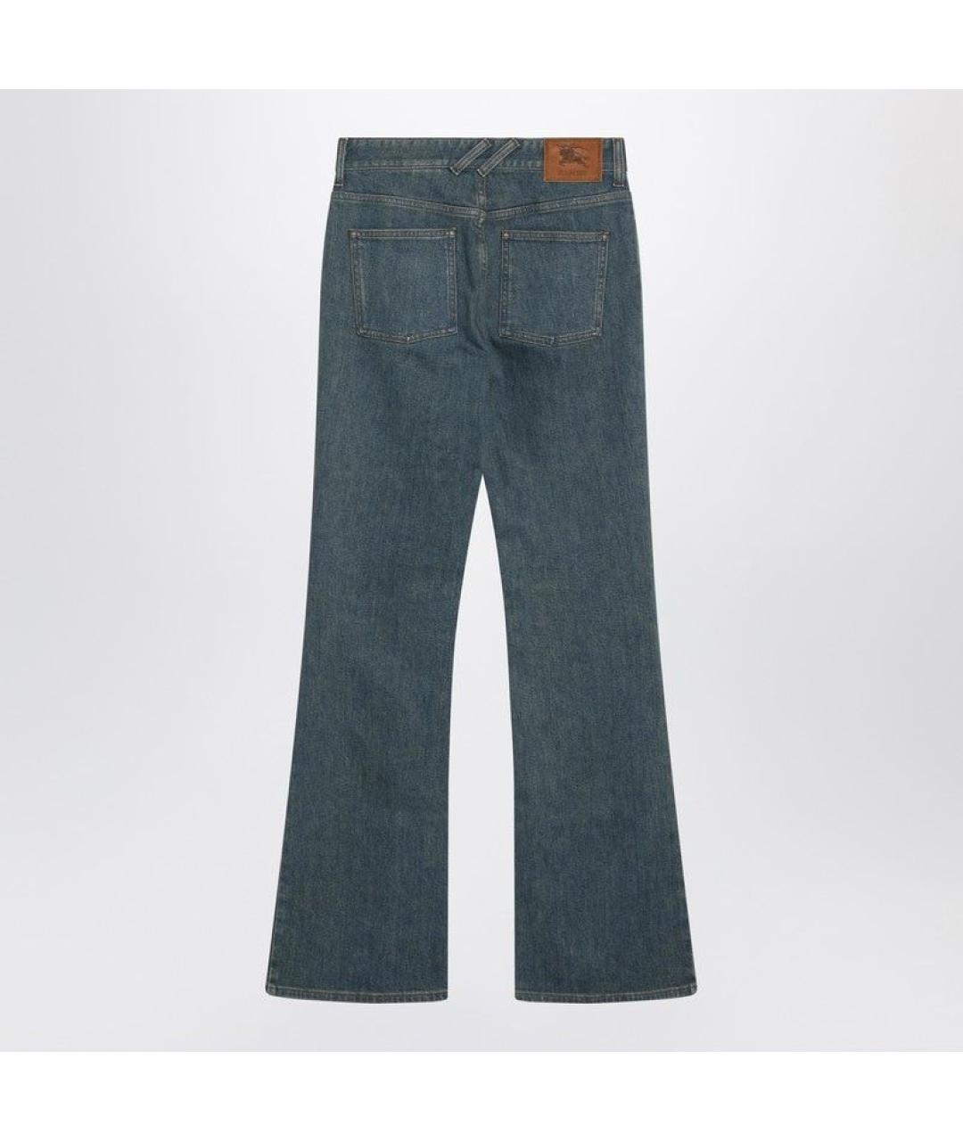 BURBERRY Синие хлопко-эластановые прямые джинсы, фото 2