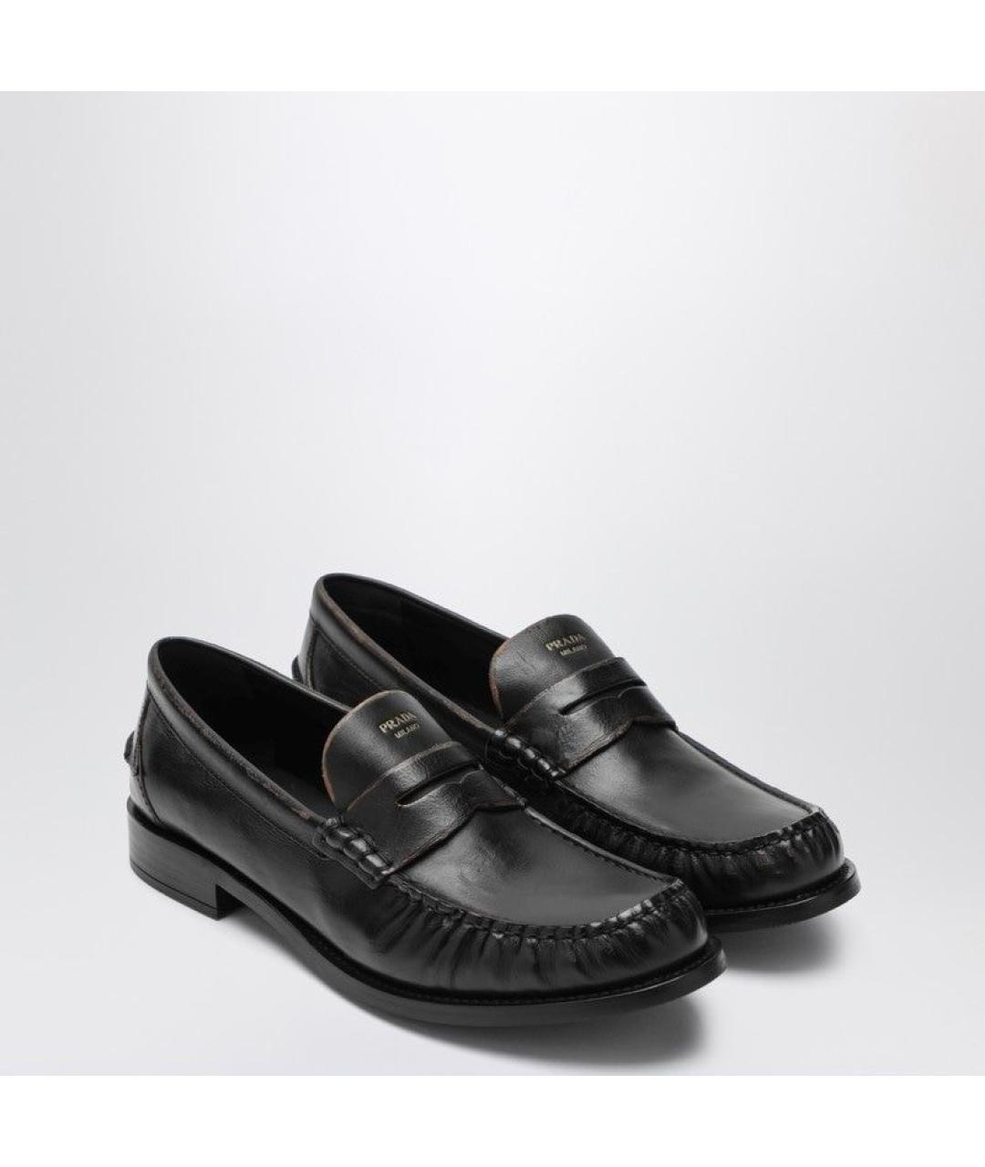 PRADA Черные кожаные лоферы, фото 2