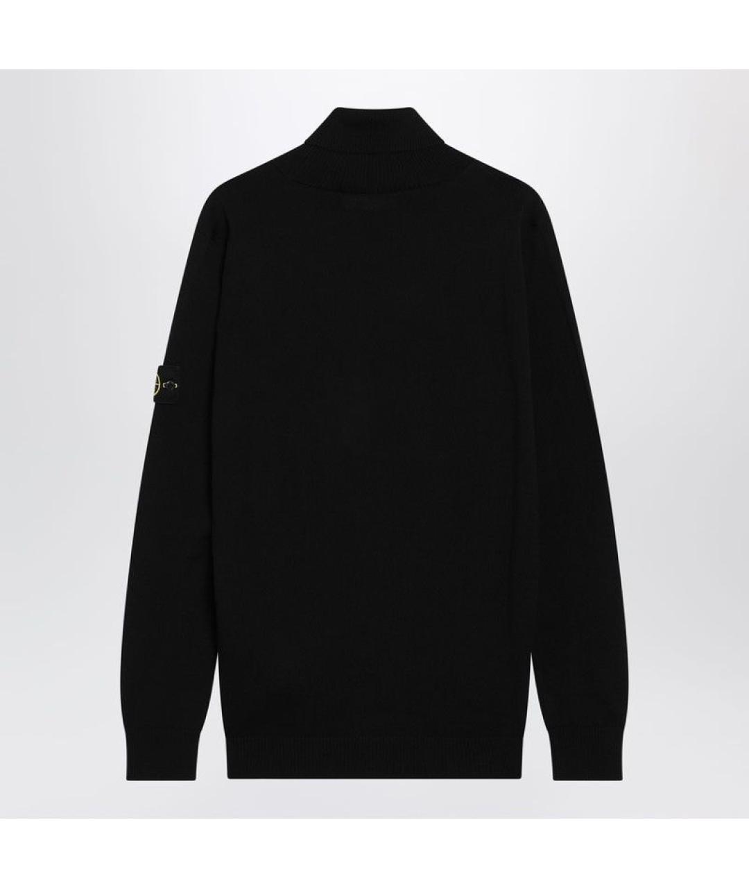 STONE ISLAND Черный шерстяной джемпер / свитер, фото 2