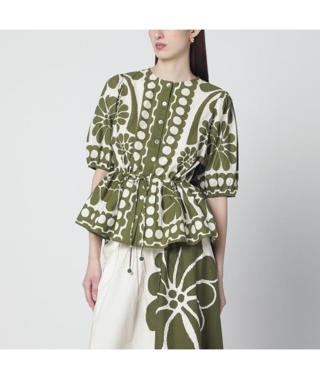 FARM RIO Зеленая хлопковая блузы, фото 2