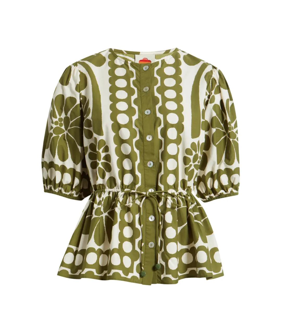 FARM RIO Зеленая хлопковая блузы, фото 1