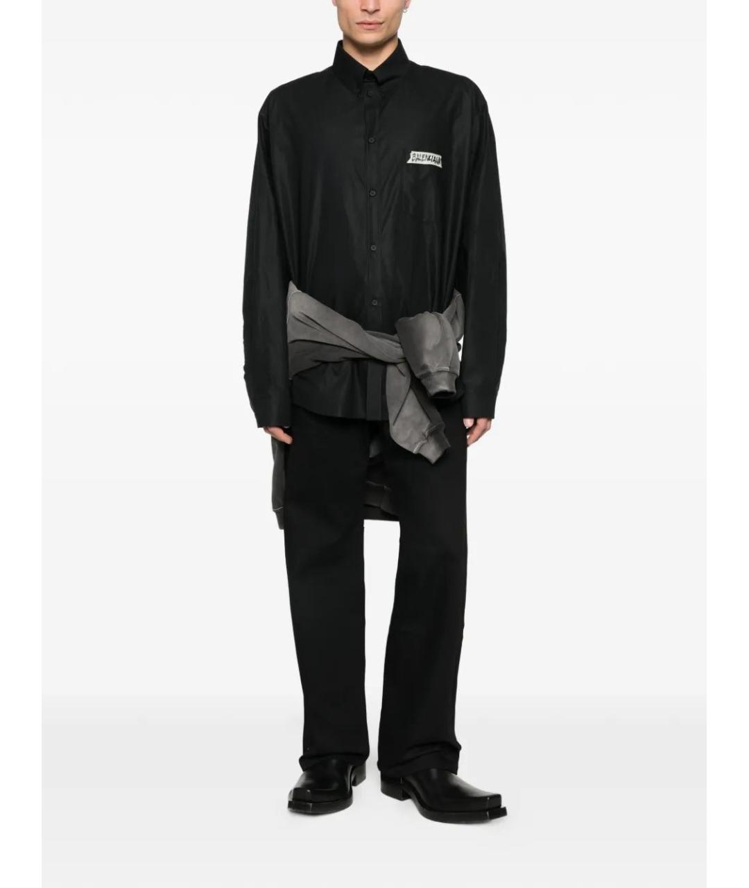 BALENCIAGA Черные хлопковые повседневные брюки, фото 2