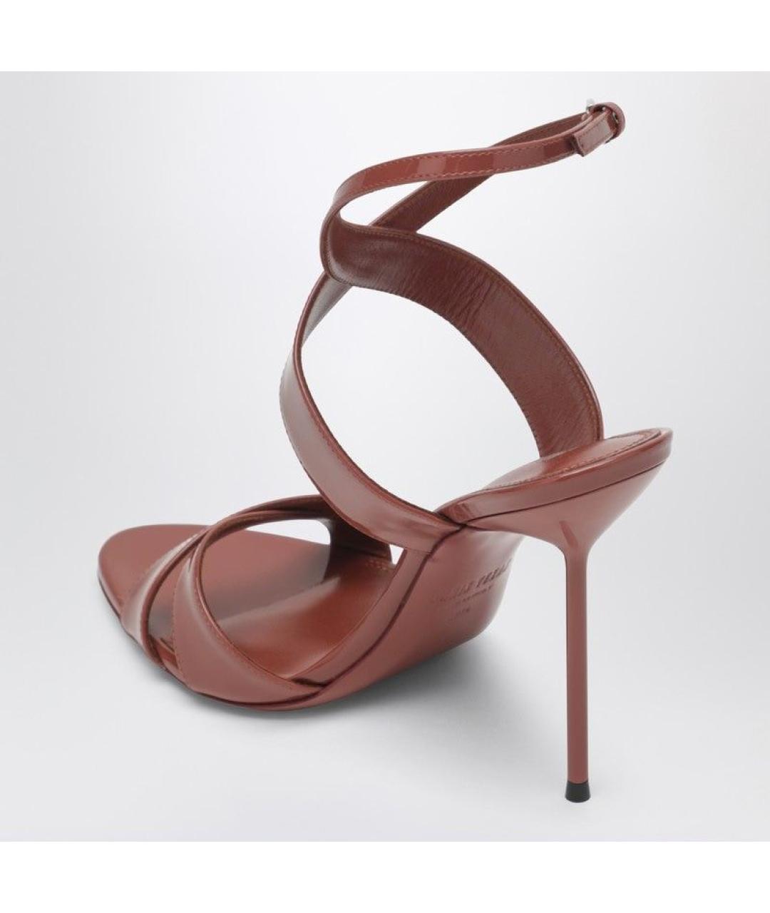 PARIS TEXAS Розовые кожаные босоножки, фото 2