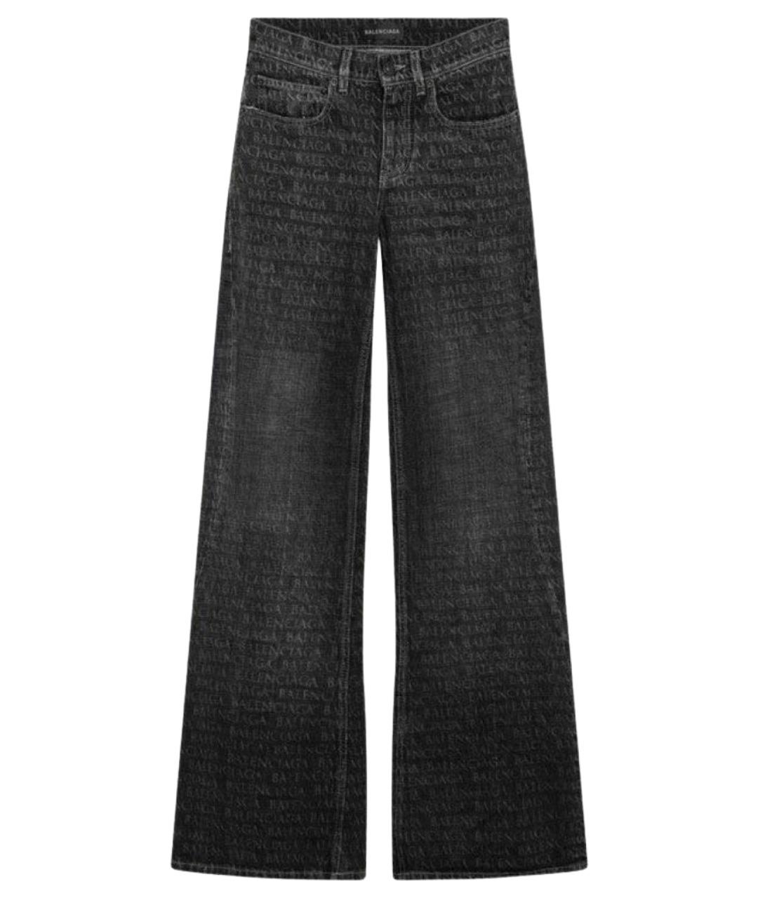 BALENCIAGA Черные хлопковые прямые джинсы, фото 1