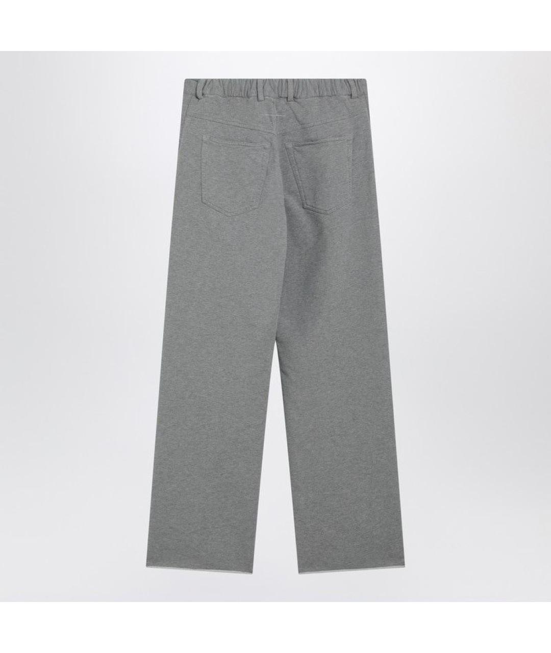 MM6 MAISON MARGIELA Серые хлопковые прямые брюки, фото 2