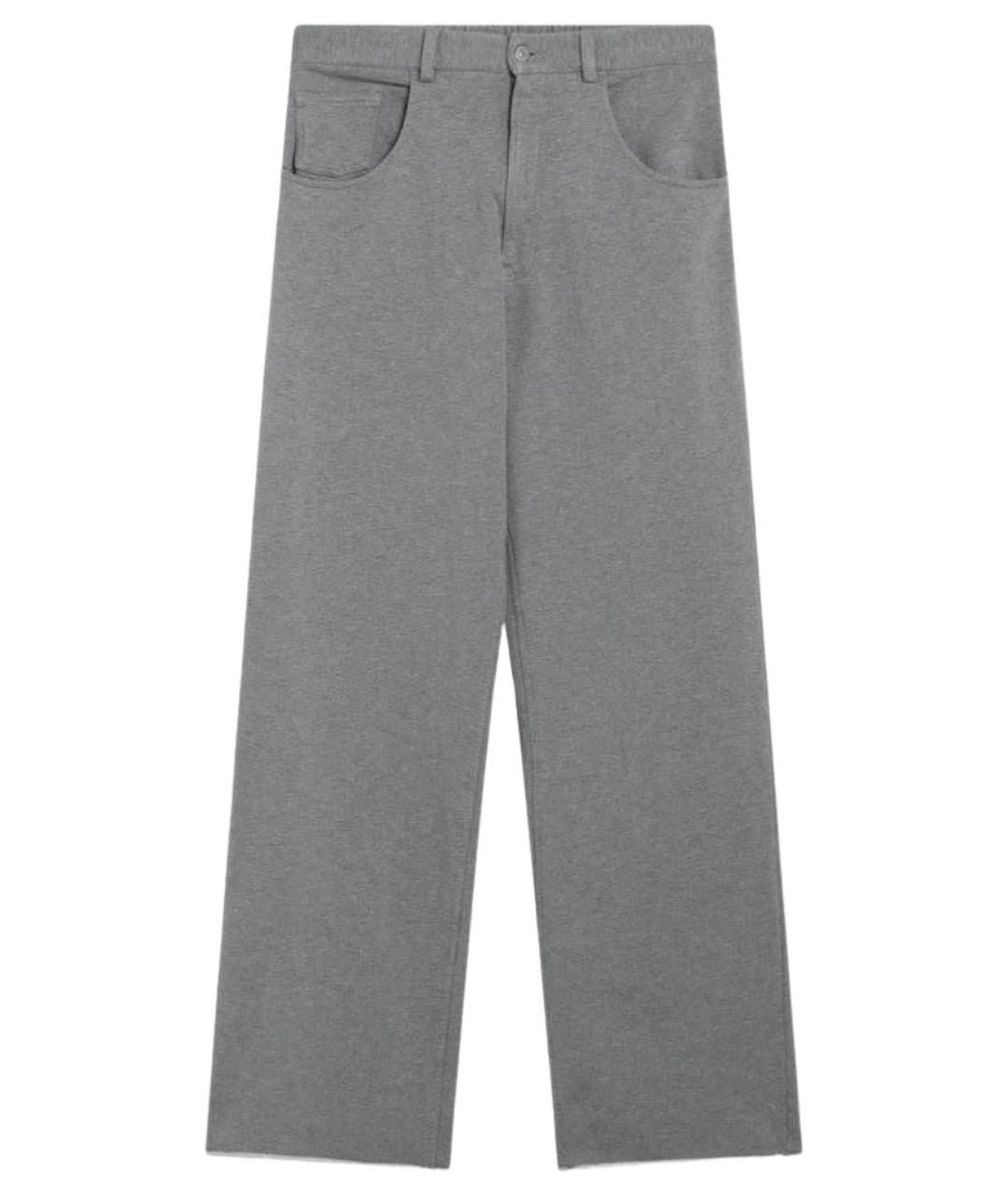 MM6 MAISON MARGIELA Серые хлопковые прямые брюки, фото 1