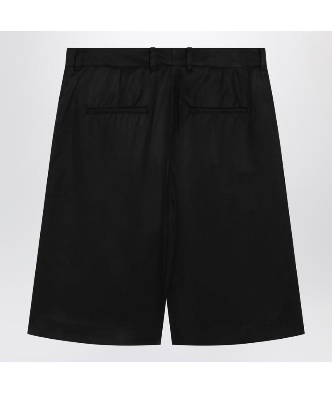 THE FRANKIE SHOP Черные ацетатные шорты, фото 2