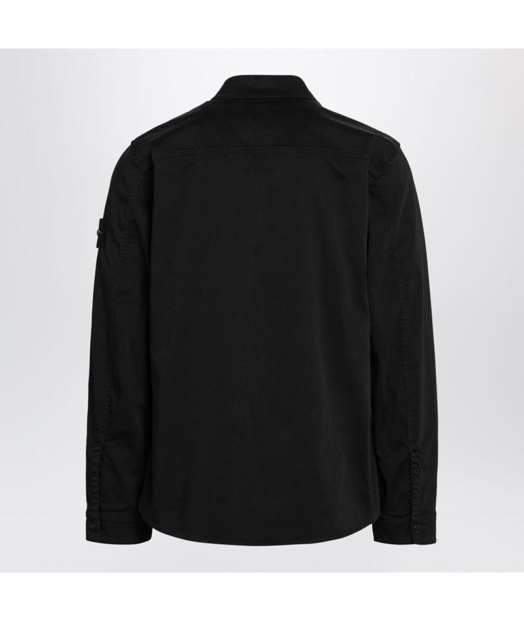 STONE ISLAND Черная хлопковая кэжуал рубашка, фото 2