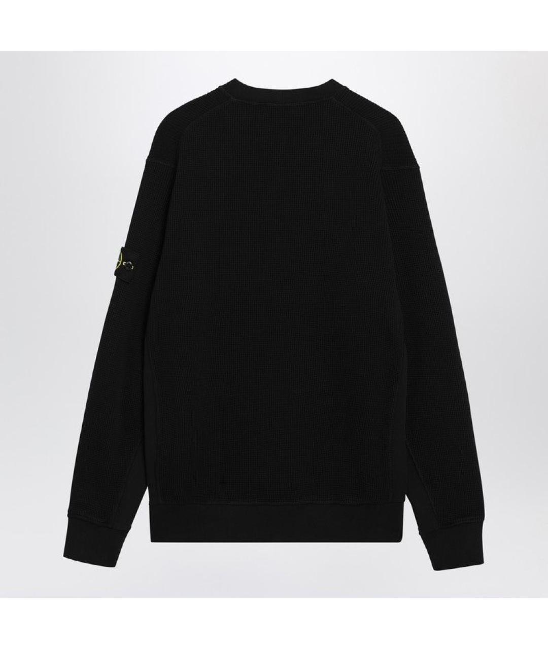 STONE ISLAND Черный хлопковый джемпер / свитер, фото 2