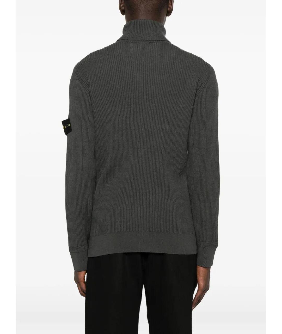 STONE ISLAND Серый шерстяной джемпер / свитер, фото 4