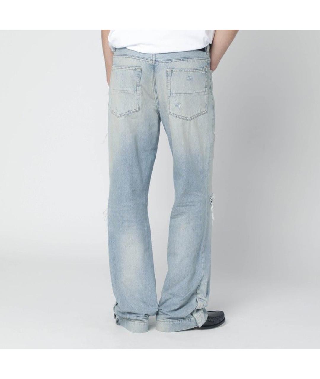 AMIRI Голубые хлопковые прямые джинсы, фото 3