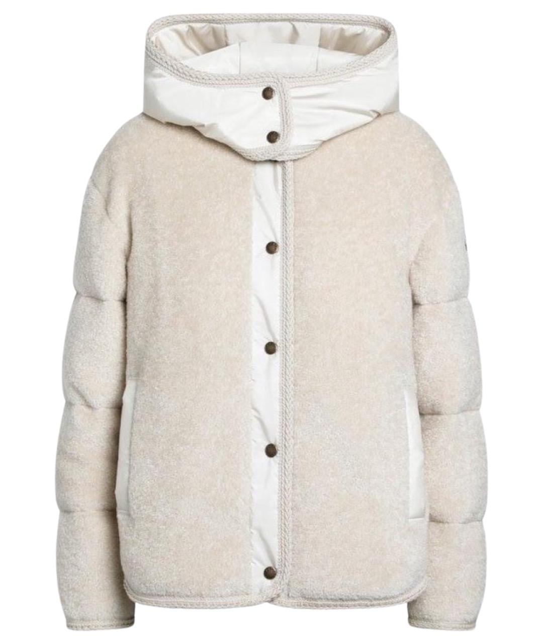 MONCLER Бежевая полиэстеровая куртка, фото 1