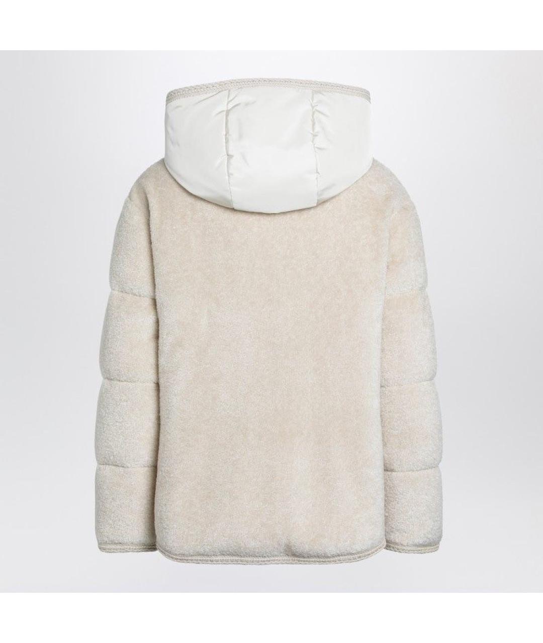 MONCLER Бежевая полиэстеровая куртка, фото 2