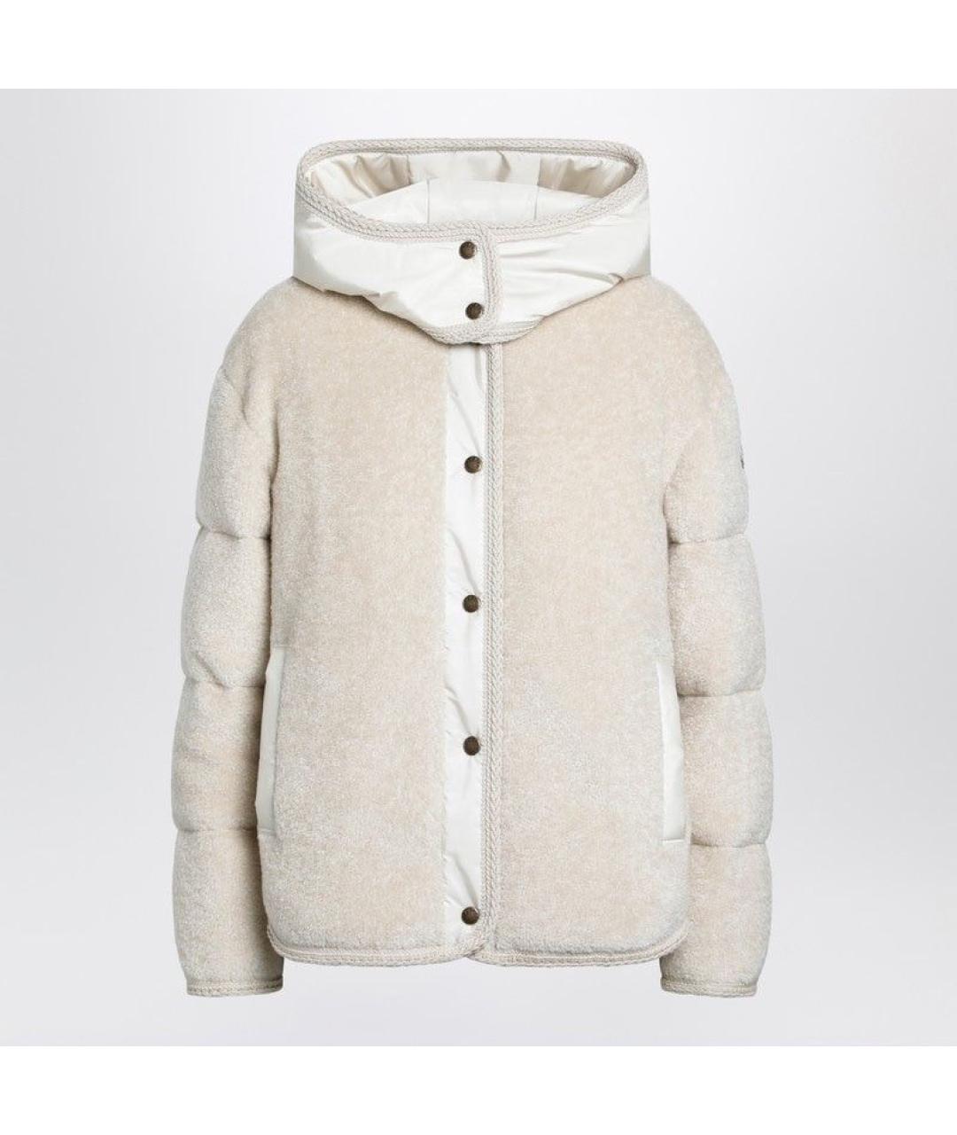 MONCLER Бежевая полиэстеровая куртка, фото 3