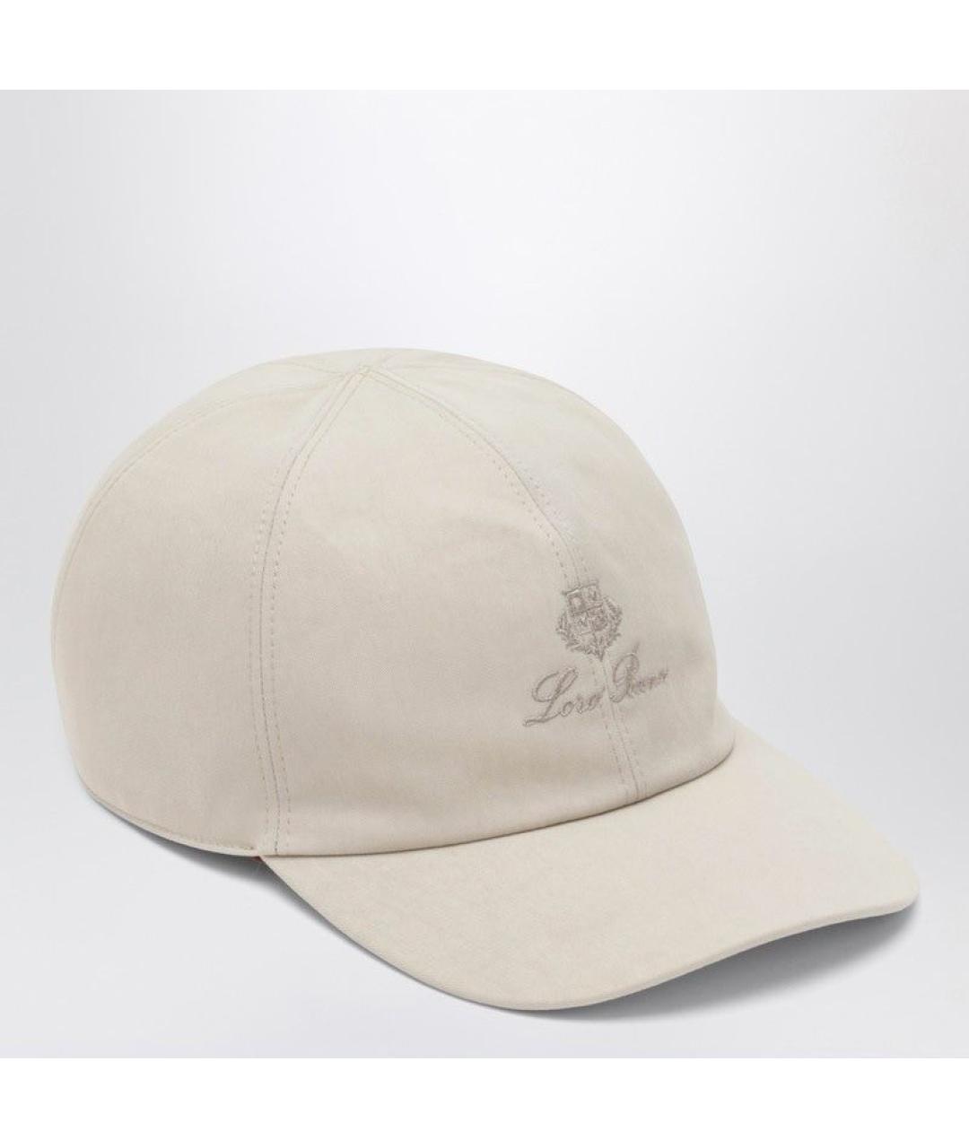 LORO PIANA Бежевая хлопковая кепка/бейсболка, фото 2