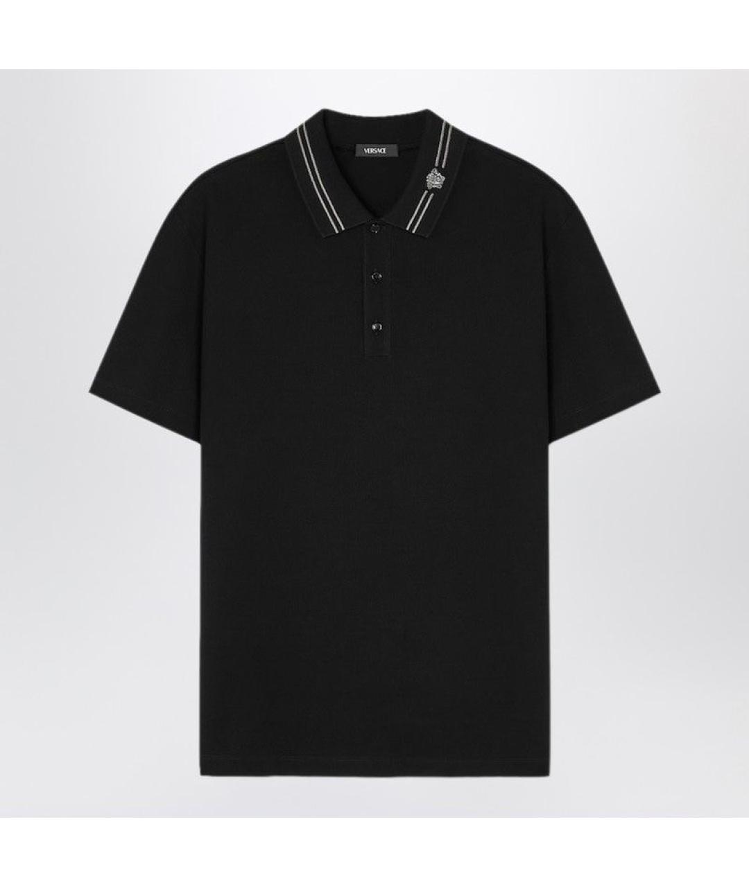 VERSACE Черная хлопковая футболка, фото 3