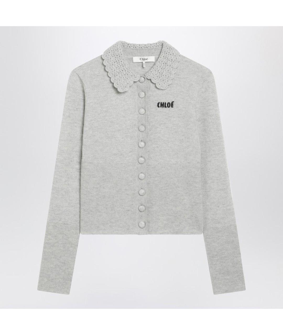 CHLOE Серый шерстяной кардиган, фото 3