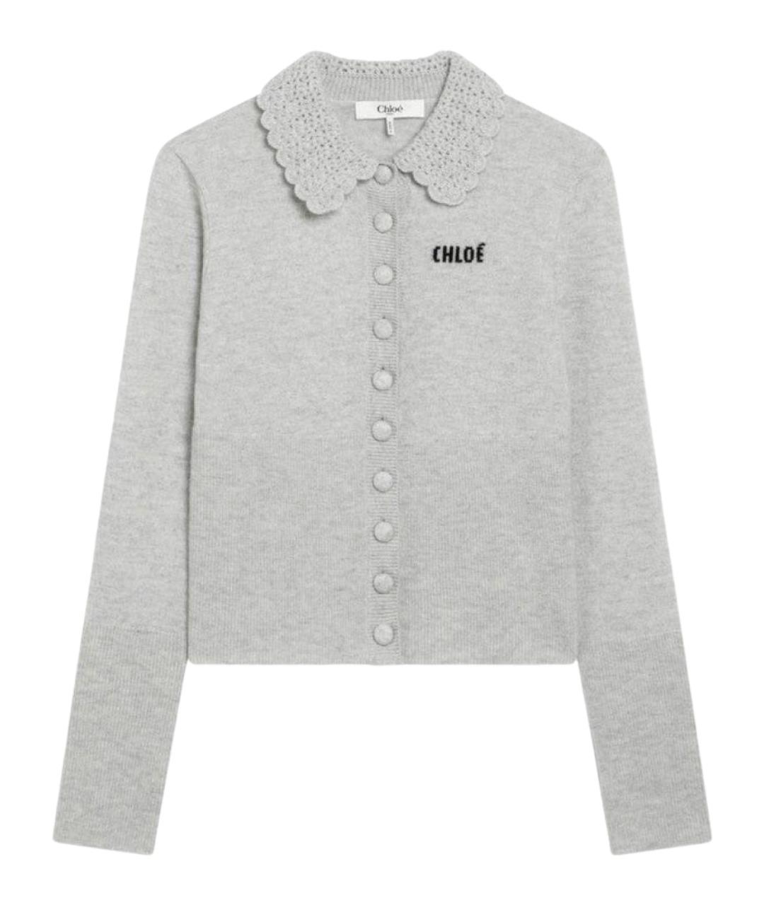 CHLOE Серый шерстяной кардиган, фото 1