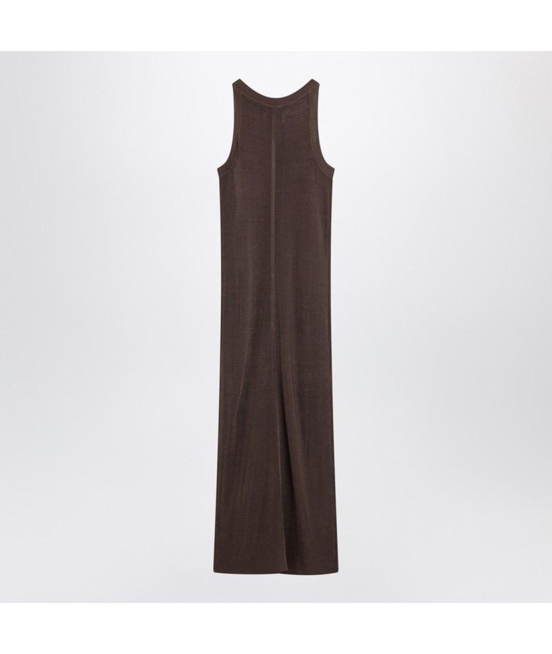 LOULOU STUDIO Коричневое вискозное повседневное платье, фото 2