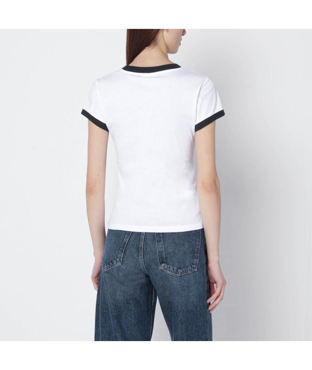 GANNI Белая хлопковая футболка, фото 3