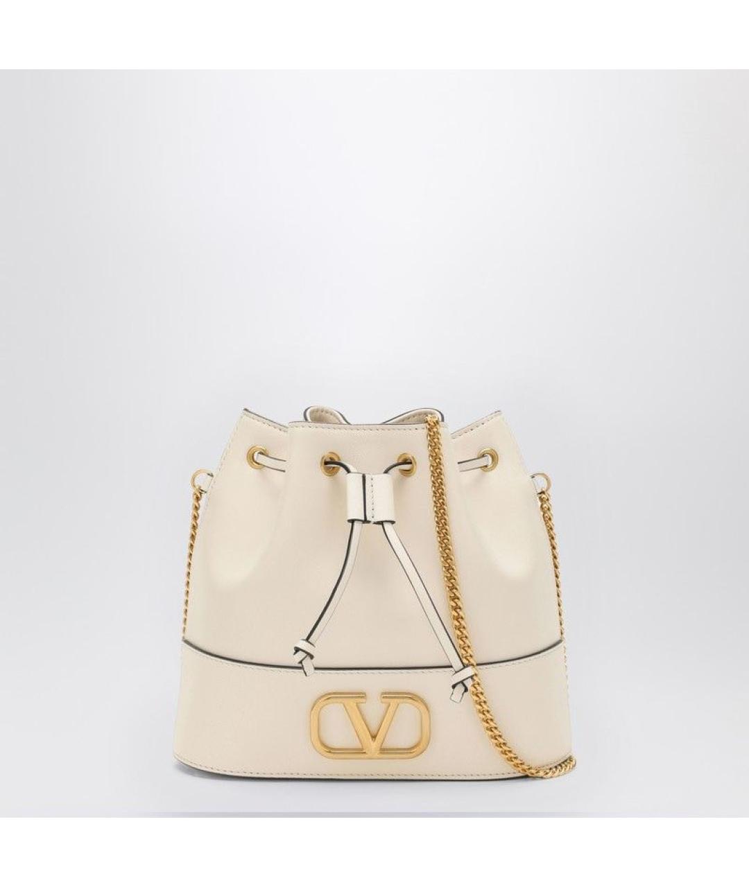 VALENTINO Белая кожаная сумка тоут, фото 3
