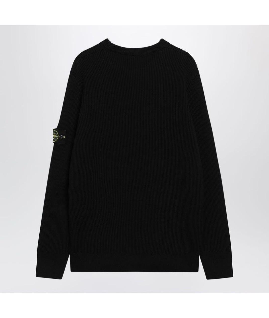 STONE ISLAND Черный шерстяной джемпер / свитер, фото 2