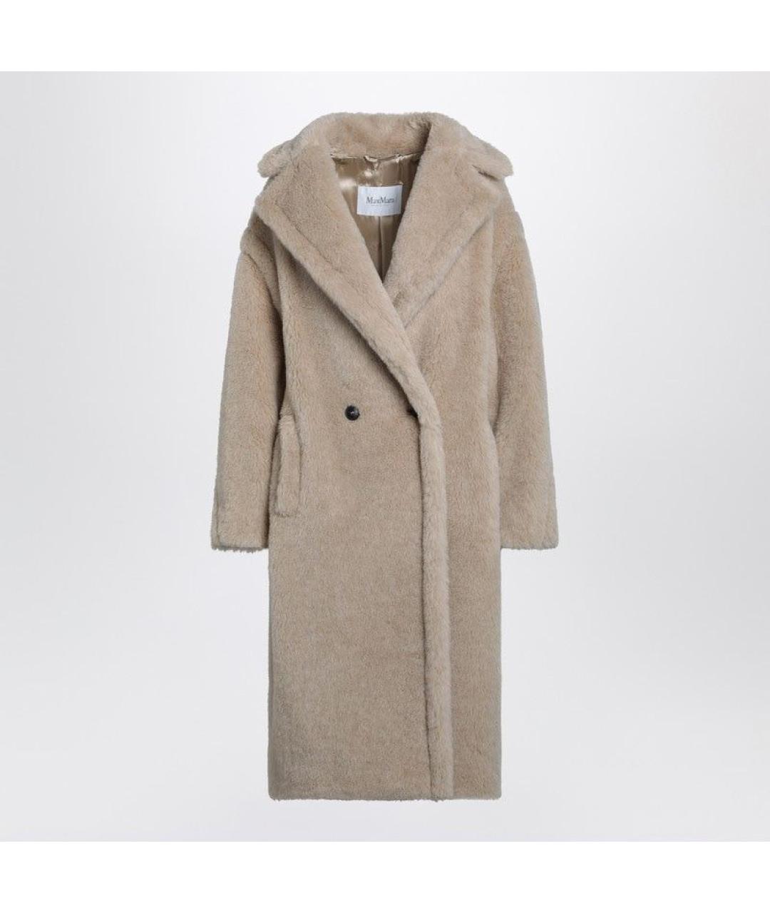 MAX MARA Бежевая шерстяная шуба, фото 3
