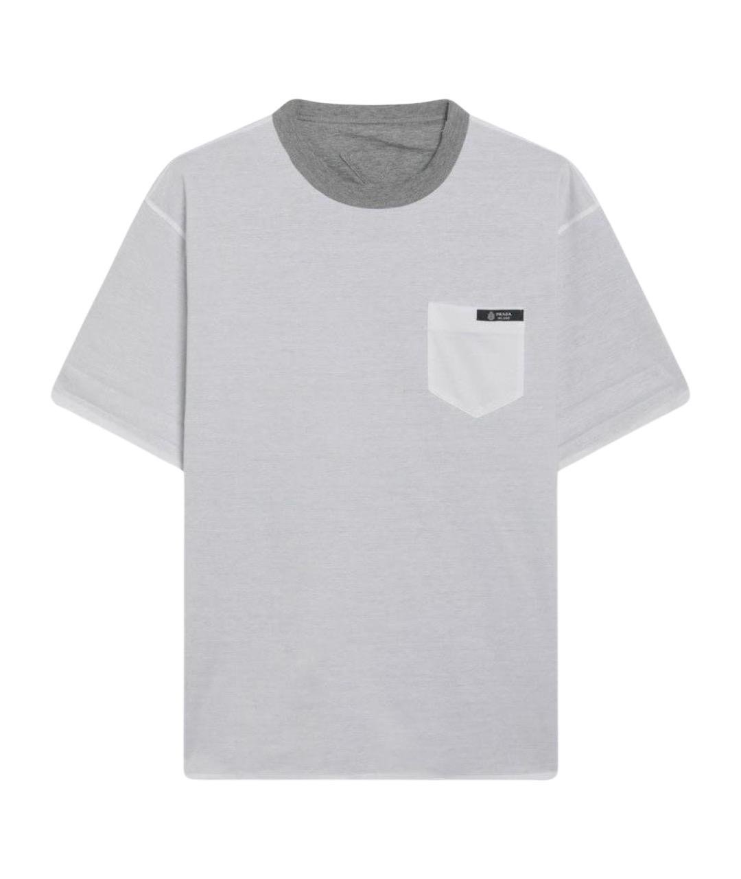 PRADA Белая хлопковая футболка, фото 1
