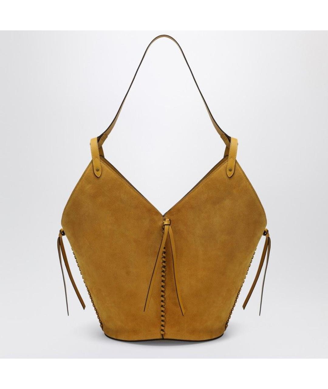 ISABEL MARANT Желтая замшевая сумка через плечо, фото 2