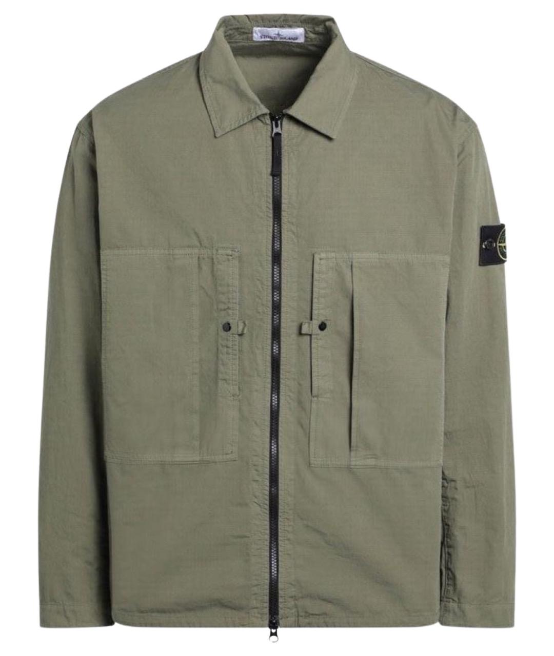 STONE ISLAND Зеленая хлопковая куртка, фото 1