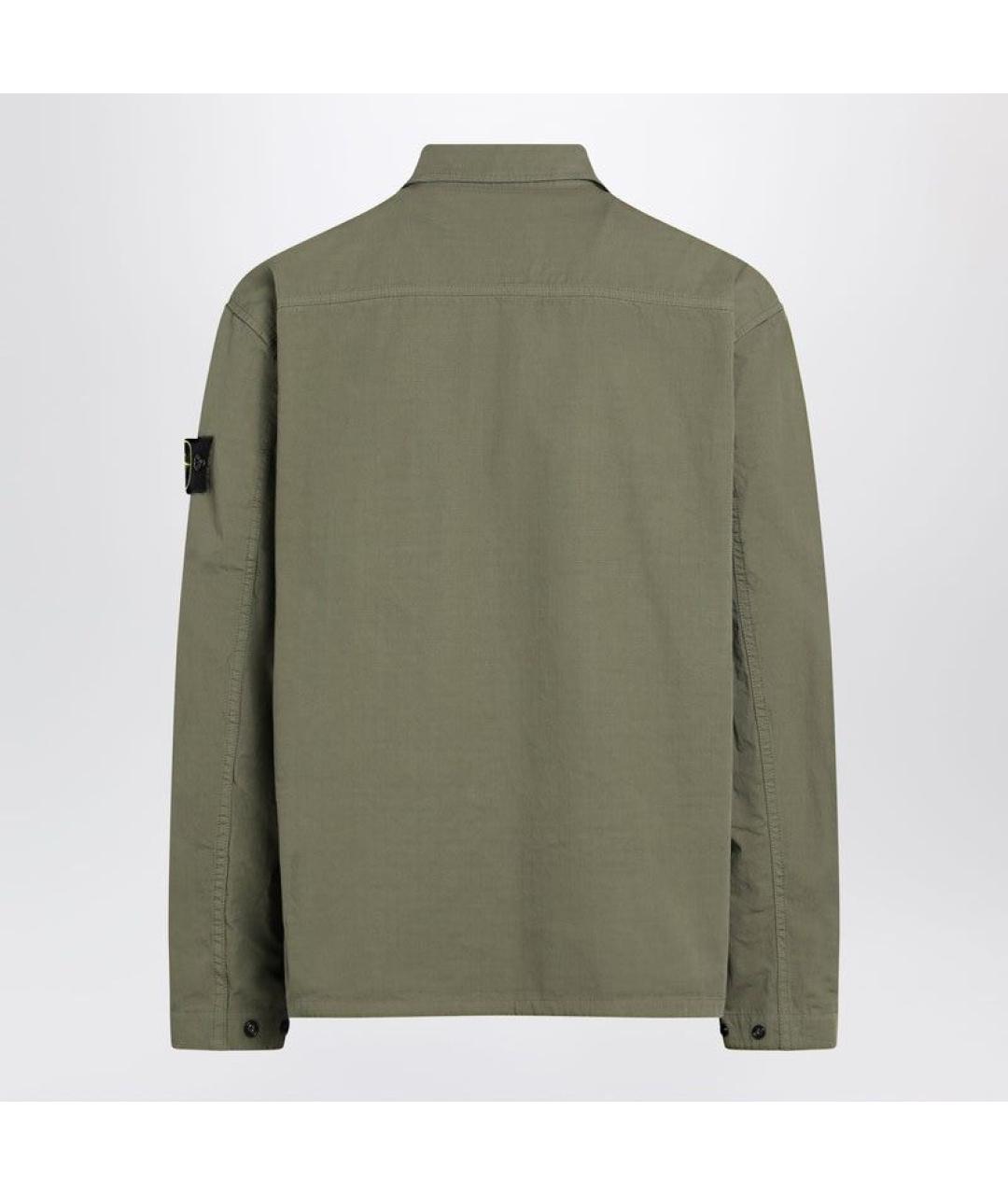 STONE ISLAND Зеленая хлопковая куртка, фото 2